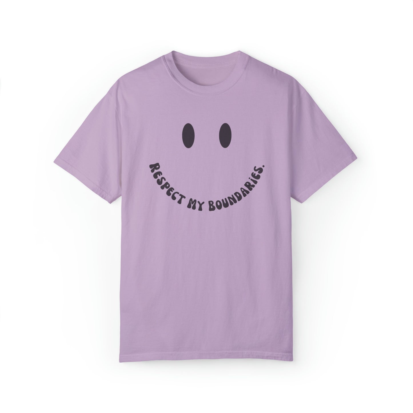 Respect My Boundaries Black Smiley Face Comfort Colors® Tshirt | Mental health matters 2023 2024 | Sweatshirt gift mental health awareness