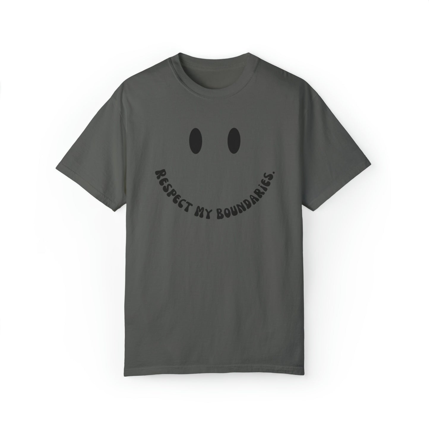 Respect My Boundaries Black Smiley Face Comfort Colors® Tshirt | Mental health matters 2023 2024 | Sweatshirt gift mental health awareness