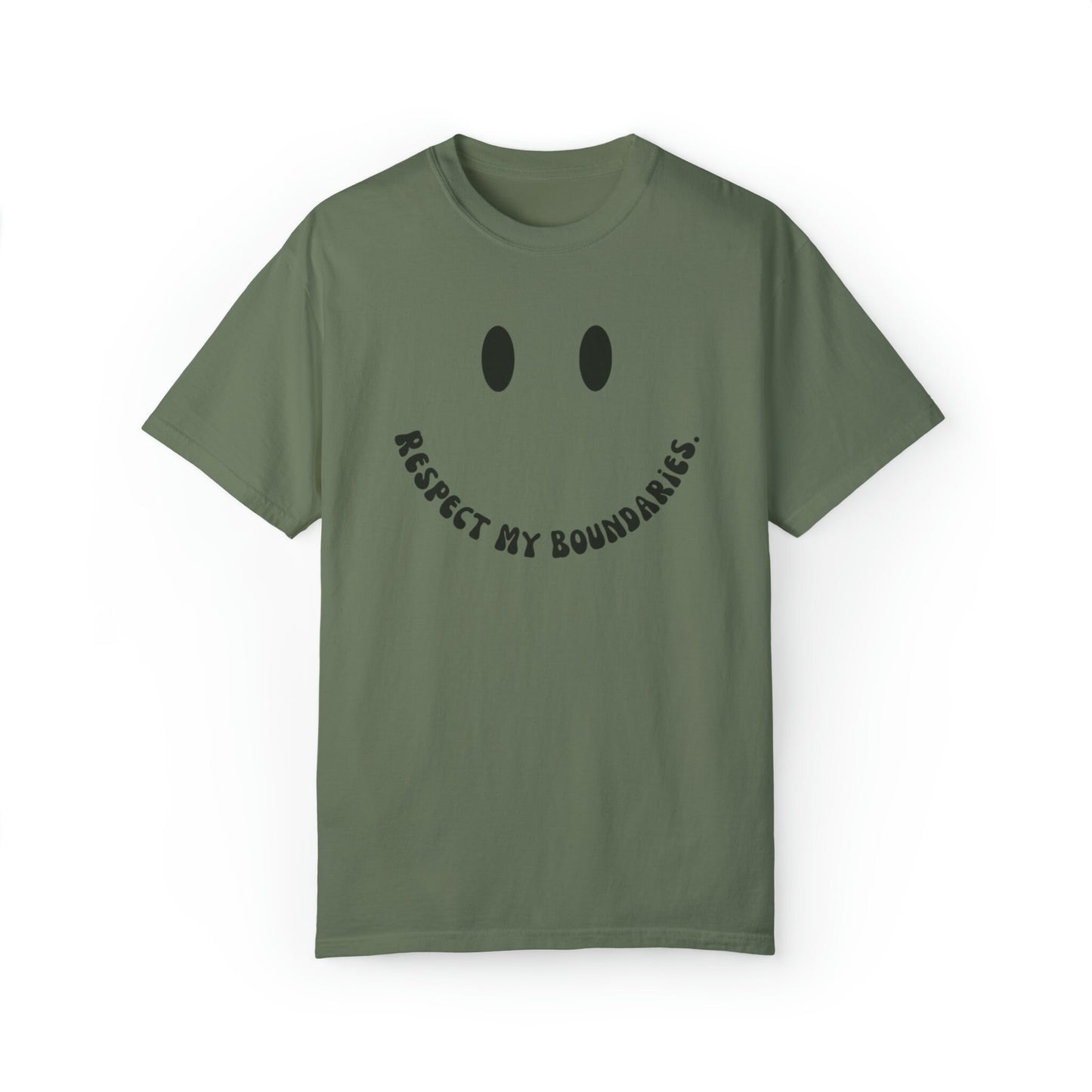 Respect My Boundaries Black Smiley Face Comfort Colors® Tshirt | Mental health matters 2023 2024 | Sweatshirt gift mental health awareness