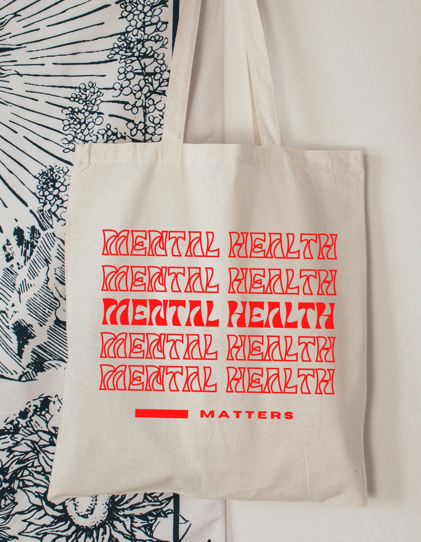 Mental Health Matters Cotton Cavas Tote | 2023 2024 New Fall Designs Mental Health Matters Menty Tee Co.