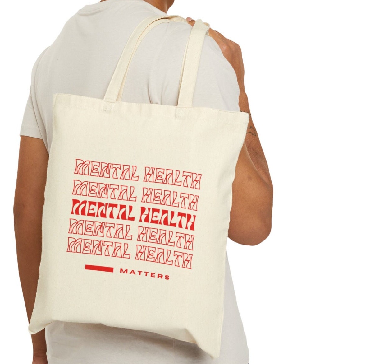 Mental Health Matters Cotton Cavas Tote | 2023 2024 New Fall Designs Mental Health Matters Menty Tee Co.