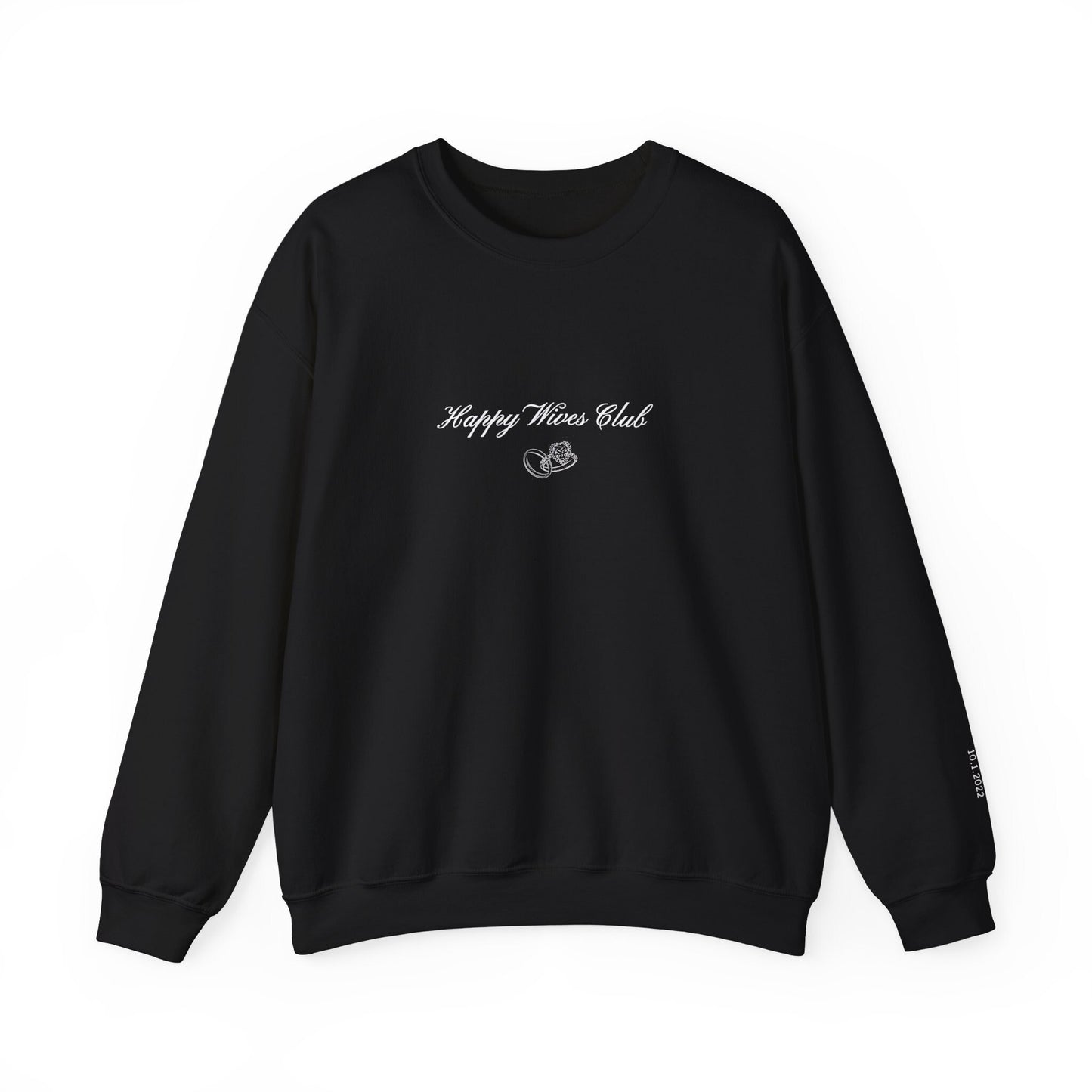 Personalized Name Happy Wives Club Sweatshirt | Custom Wedding Gifts Sleeve Design Wifey Crewneck Bride Bachelorette 2024