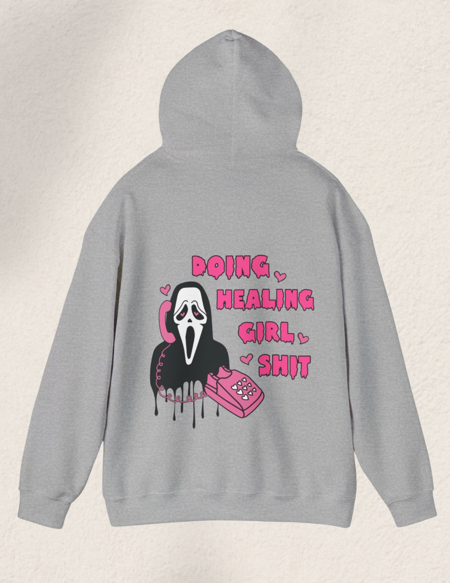 Can't Talk Right Now Doing Healing Girl Shit Ghoul Face Hoodie