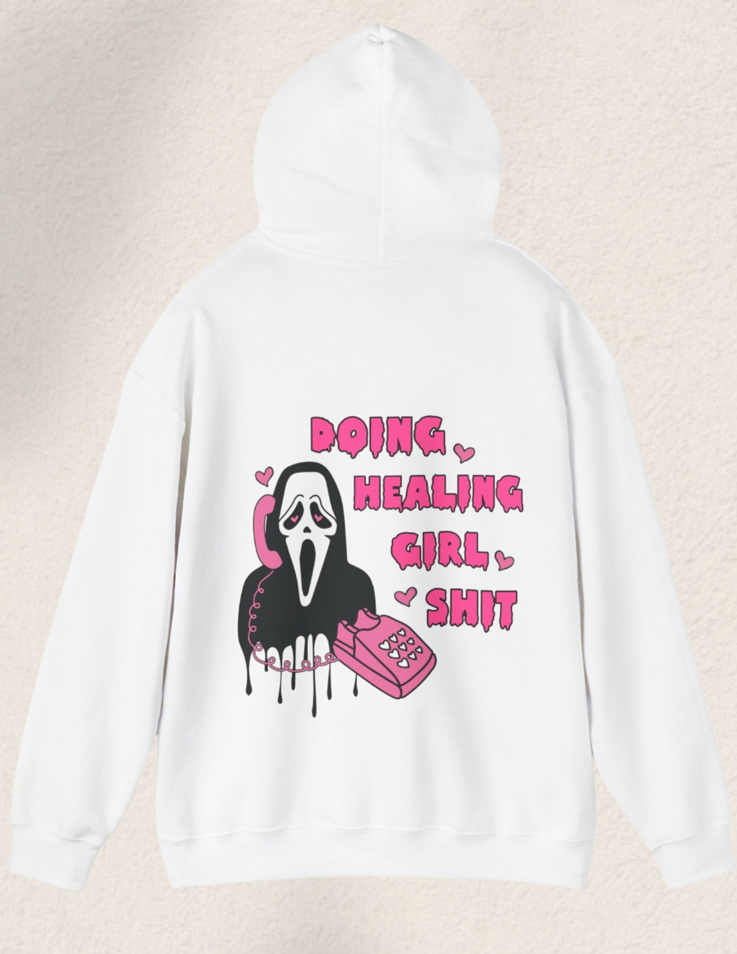 Can't Talk Right Now Doing Healing Girl Shit Ghoul Face Hoodie