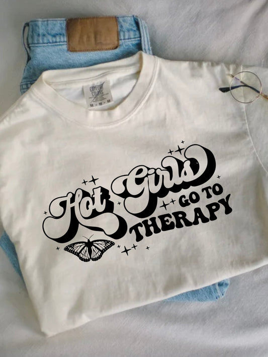 Hot Girls Go To Therapy Boxy Comfort Tee