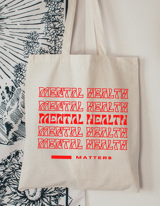 Mental Health Matters Cotton Cavas Tote | 2023 2024 New Fall Designs Mental Health Matters Menty Tee Co.