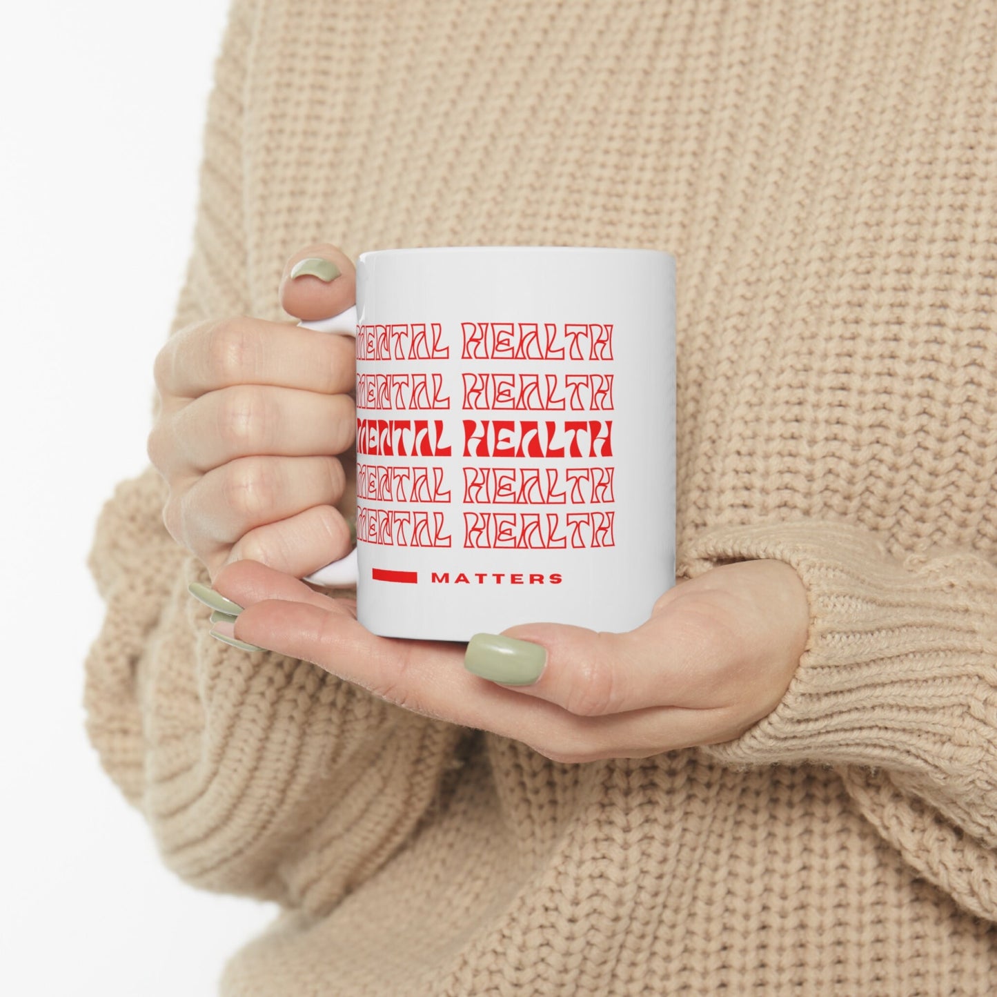 Mental Health Matters 11oz Mug | Mental Health Awareness Ceramic Coffee Tea Mug Self Love Self Care Reminder Gift New Menty Tee Co Fall 2023